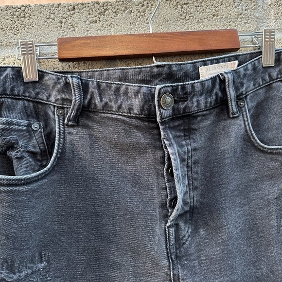 All Saints Cigarette Ripped Skinny Jeans Black Wash Men’s Size 36 - Picture 2 of 7